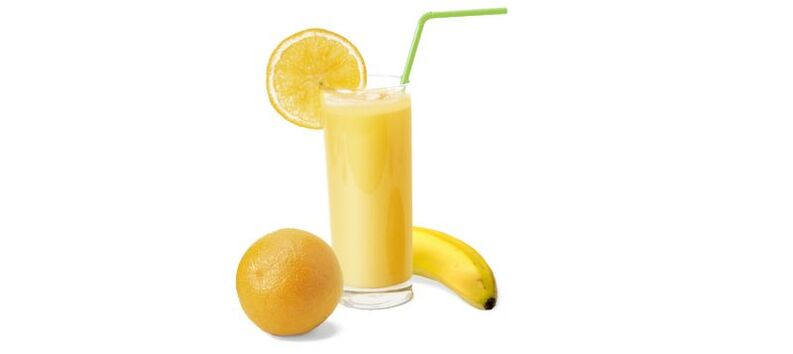 Smoothie με μπανάνα και πορτοκάλι για κατανάλωση
